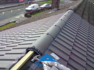 During installation of a new roof ridge in Dublin