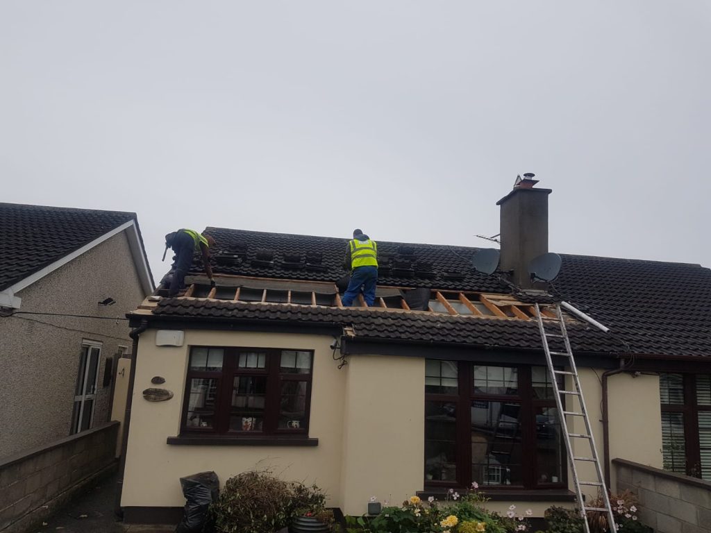 Damaged membrane on roof