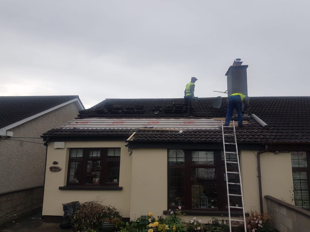 Damaged membrane on roof