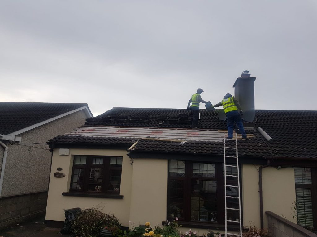 Damaged membrane on roof