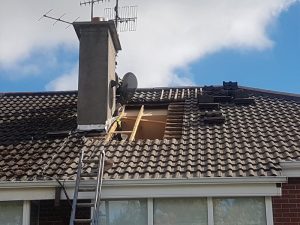 pitch roof being repaired in Dublin area